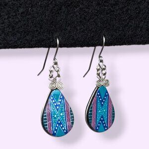 (2/$20) Blue & Purple Dangling Tear Earrings